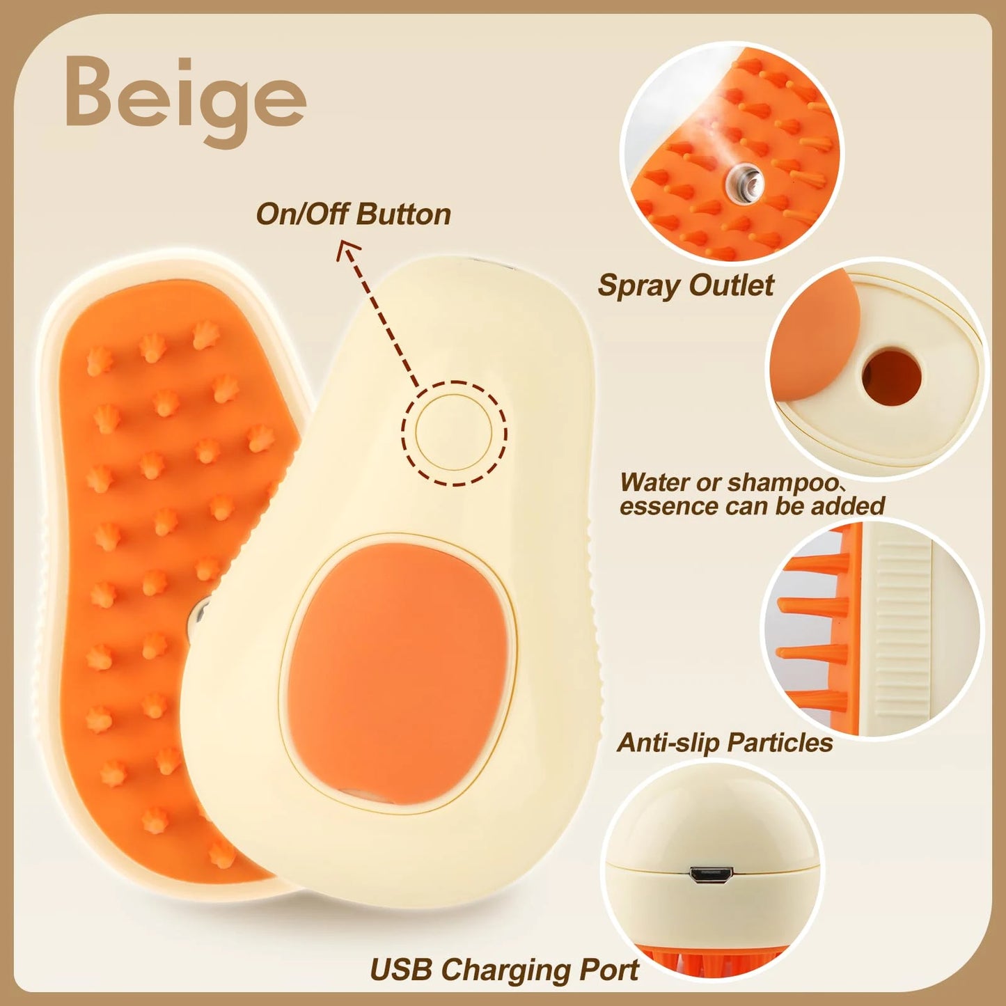 Brosse à Vapeur 3-en-1 pour Chat & Chien – Toilettage Électrique Rechargeable