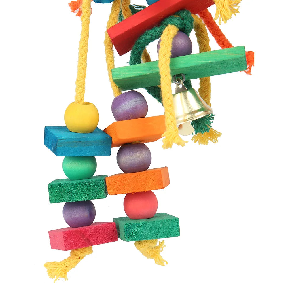 Jouet À Mâcher en Bois pour Perroquet – Blocs Colorés À Déchirer