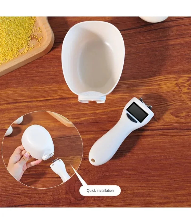 Cuillère à mesurer les aliments pour animaux de compagnie, tasse à mesurer électronique pour aliments pour chiens et chats, cuillère numérique, balance de cuisine avec affichage LED