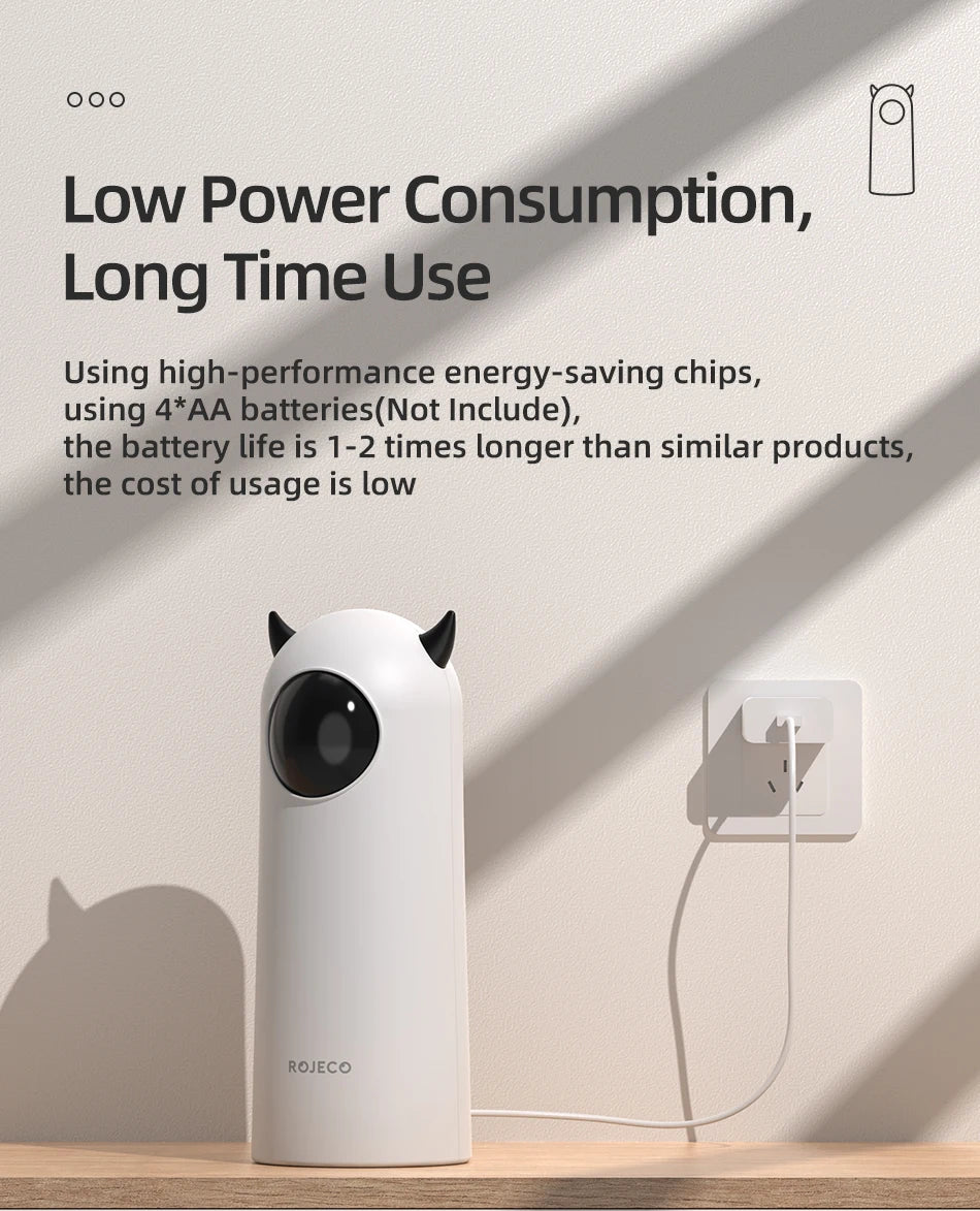 Jouet Laser LED Automatique pour Chat – Pointeur Interactif Intelligent ROJECO, Blanc