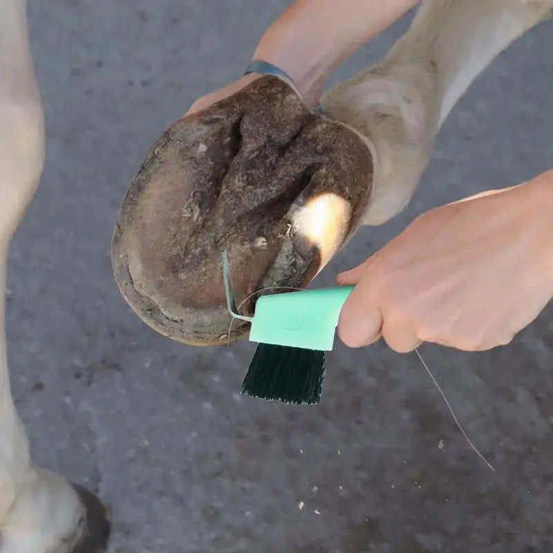 Cure-Pied 2-en-1 pour Enfant – PP Coloré, Brosse Intégrée, Pansage Cheval