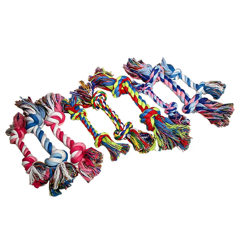 Corde à Double Nœud en Coton pour Chien & Chat – Jouet Mordant, Nettoyage Dentaire, 15 ou 21 cm
