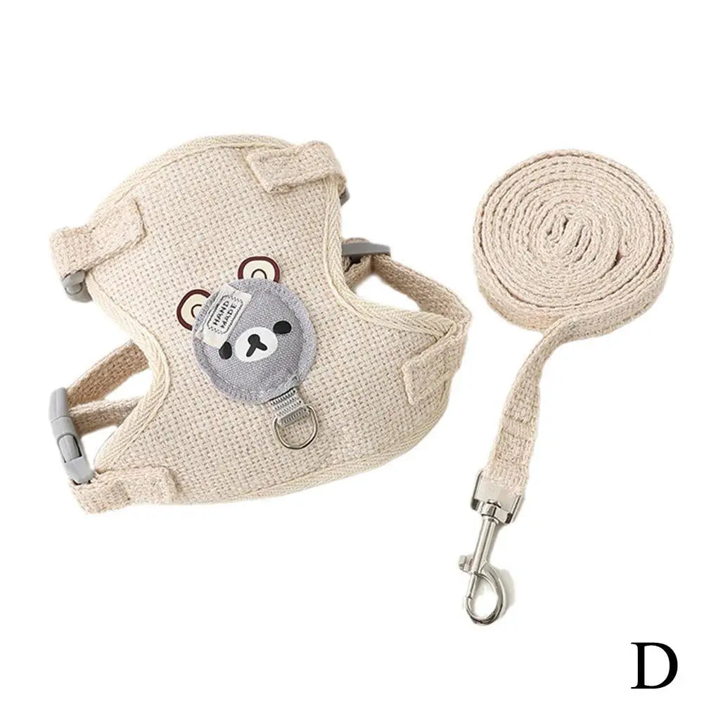 Joli petit gilet pour animaux de compagnie, sangle de poitrine, laisse pour chien, corde de Traction, marche, chien, chat, lapin, harnais, collier de caniche, accessoires pour chiens