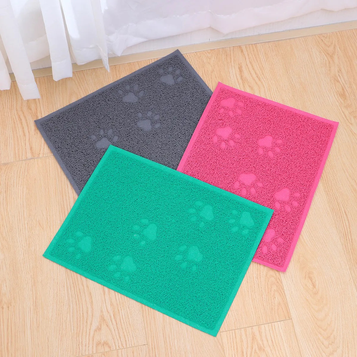 Kattenbakmat 30x40cm, gemakkelijk schoon te maken, gemaakt van waterdicht en stijlvol PVC, wasbaar en ideaal voor het reinigen van huisdieren.