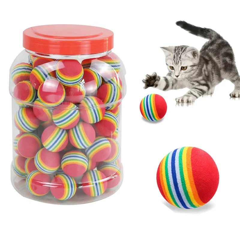 Balles Arc-en-Ciel en EVA pour Chat & Chien – Lot de 1, 2, 5 ou 10