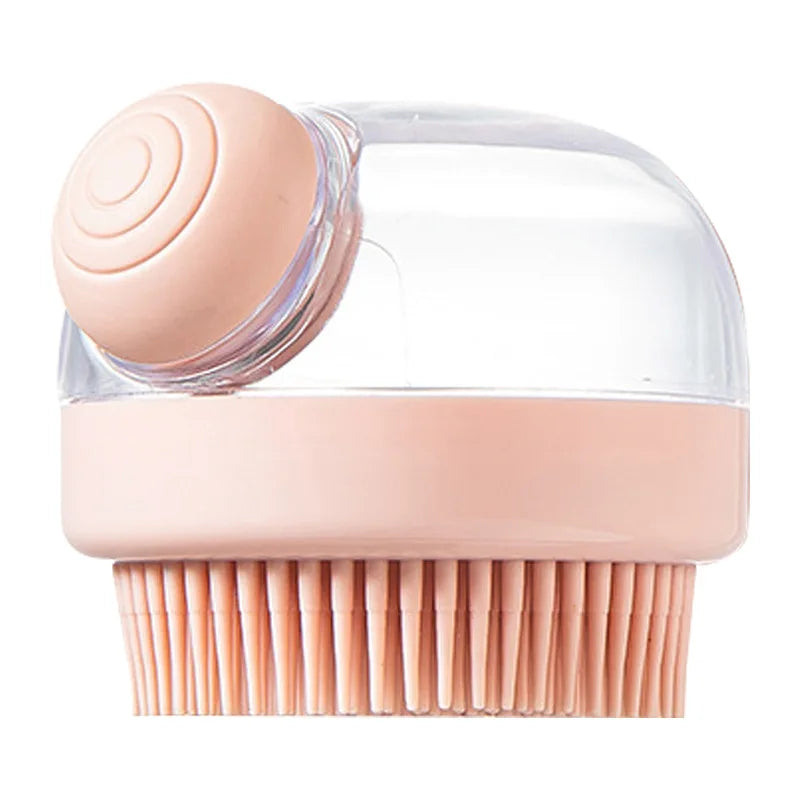 Brosse de Bain Massante en Silicone pour Chien & Chat – Distributeur de Shampoing Intégré