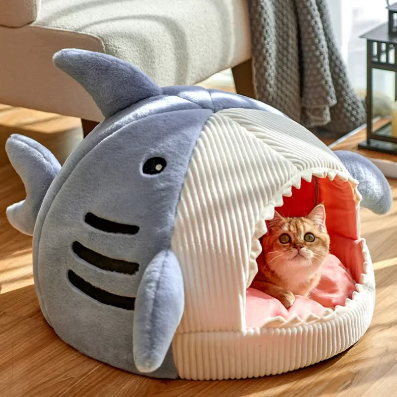 Maison-Lit Fermée en Coton pour Chat – Chaude & Antidérapante, S/M/L
