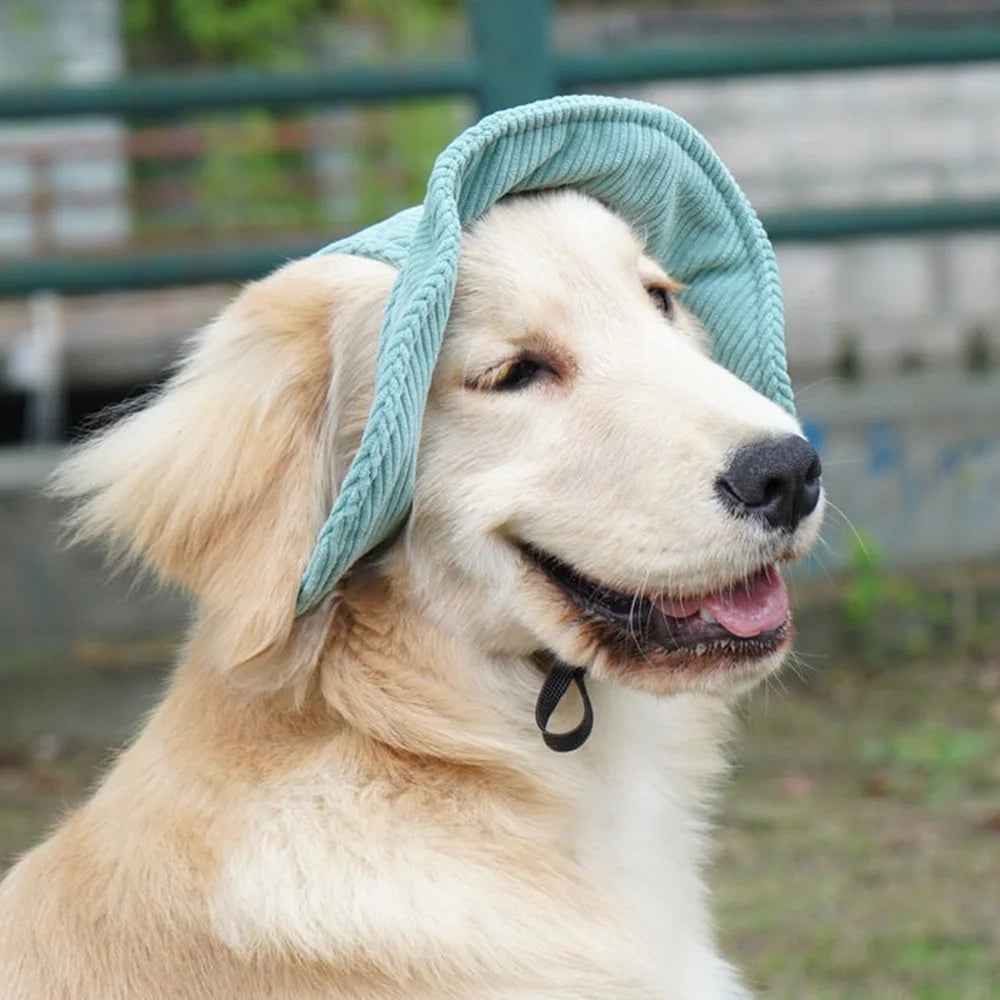 Chapeau pour Chien Anti-UV Réglable – Tailles XS à XL, Velours Côtelé