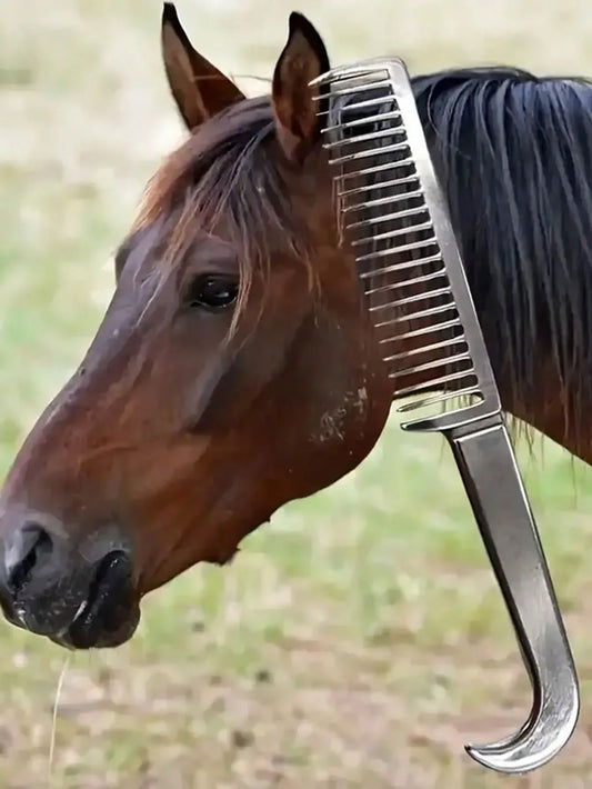 Peigne Crinière & Queue en Alliage d'Aluminium – Anti-Nœuds, Léger, Pansage Cheval