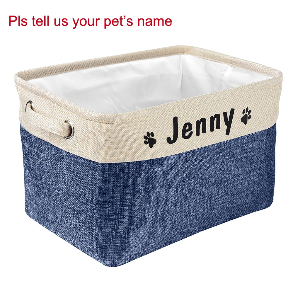 Panier de rangement personnalisé pour animaux – Nom imprimé gratuit