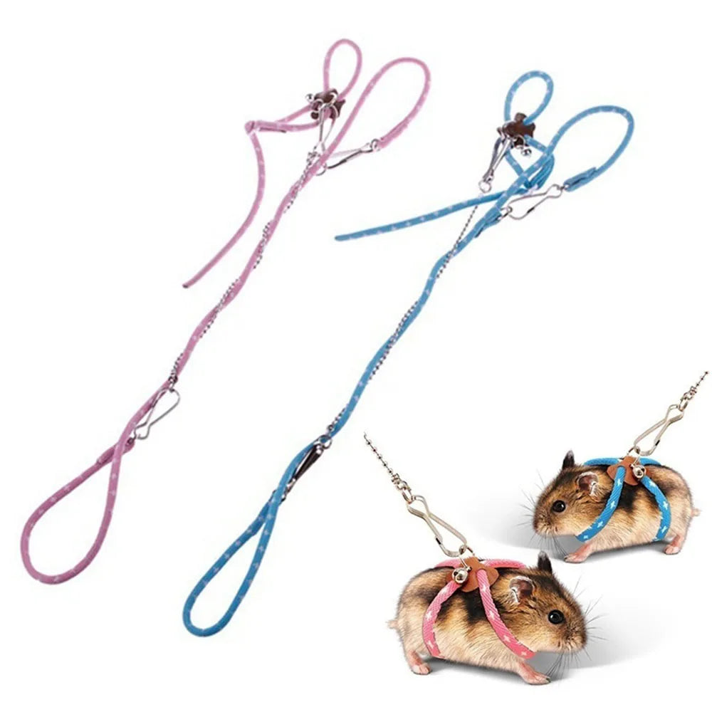 Harnais & Laisse Souple pour Petits Animaux – Avec Clochette