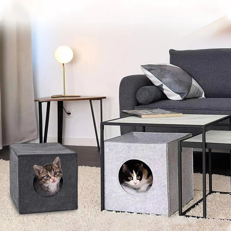Tente-Lit Pliable pour Chat — Cave Cosy 2-en-1