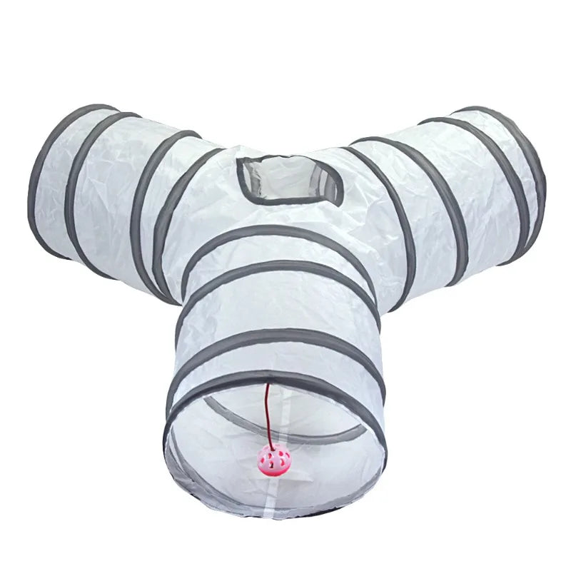 Tunnel de jeu pour chat – Passage interactif en tissu, plusieurs configurations (S / Y / T)