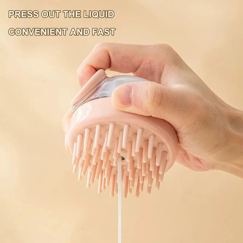 Brosse de Bain en Silicone pour Animaux | Distributeur de Shampoing & Massage Doux