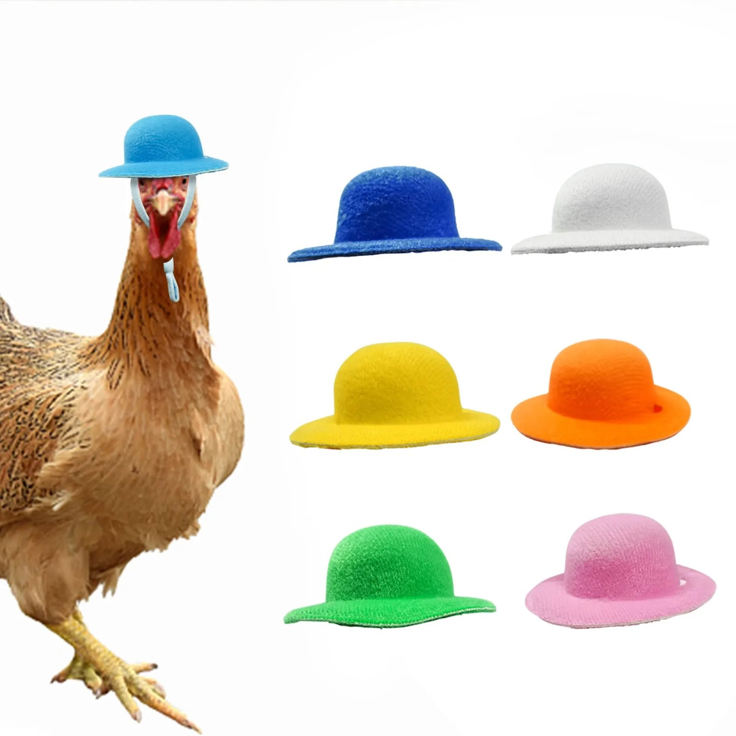 Mini Chapeau à Plumes pour Poule & Petits Animaux – 12 Couleurs