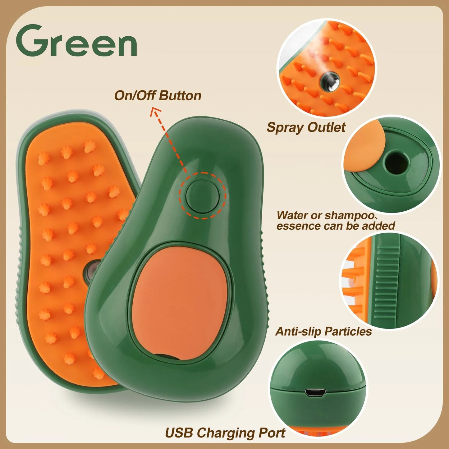 Brosse à Vapeur 3-en-1 pour Chat & Chien – Toilettage Électrique Rechargeable