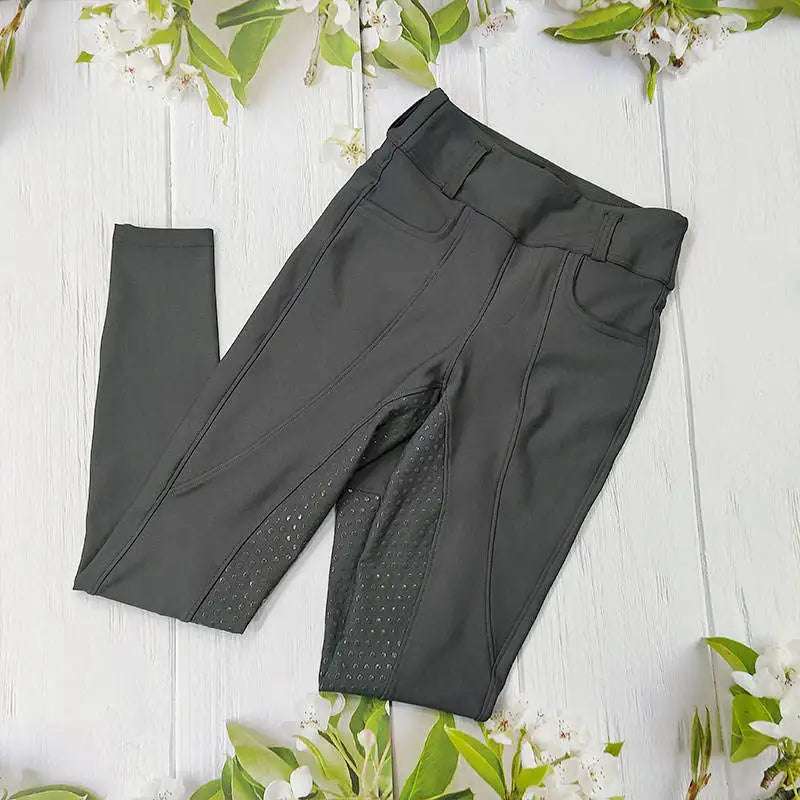 MXLLINA Rijlegging Dames Sportlegging Full Silicone 4-Weg Stretch Paardrijbroek met Telefoonzak Kleding