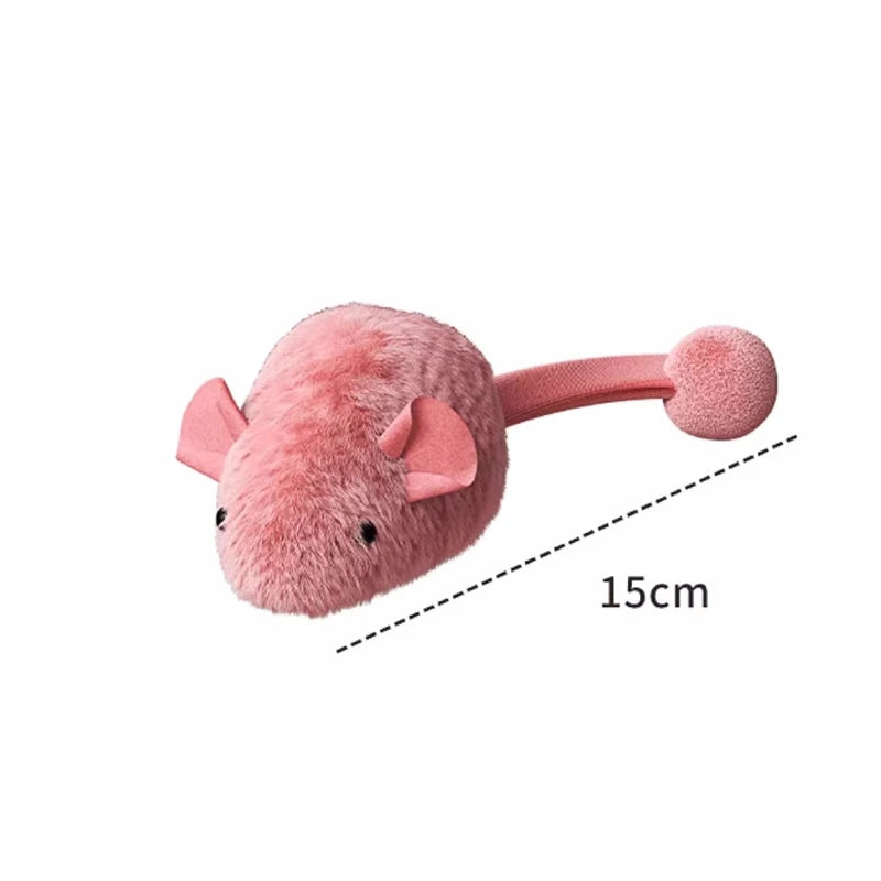 Souris Interactive en Fausse Fourrure pour Chat — Jouet Électrique Autonome