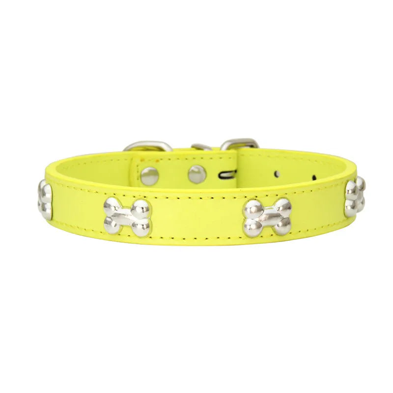Collier en Cuir pour Chien – 16 Couleurs, Tailles XS à L