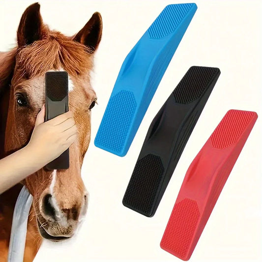 Brosse 6 en 1 pour cheval — Bain, massage & épilation