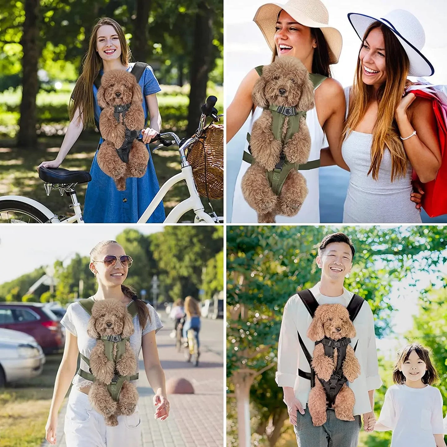 Sac à Dos de Transport pour Chat & Chien – Nylon Respirant, Porté Devant/Dos, S à XL