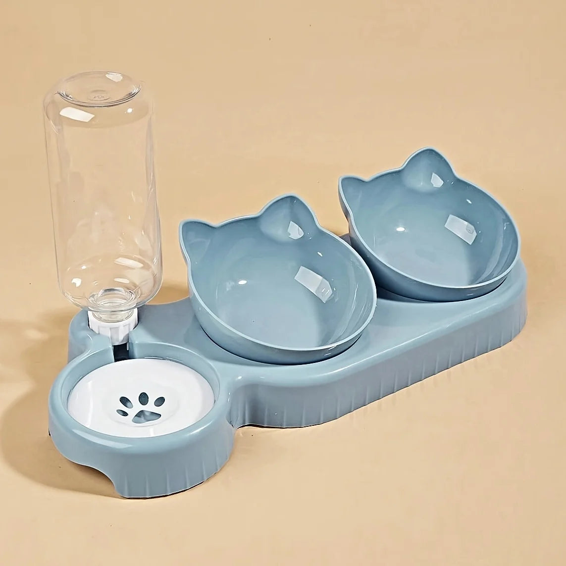 Ensemble 3 en 1 gamelle et distributeur d’eau pour chat