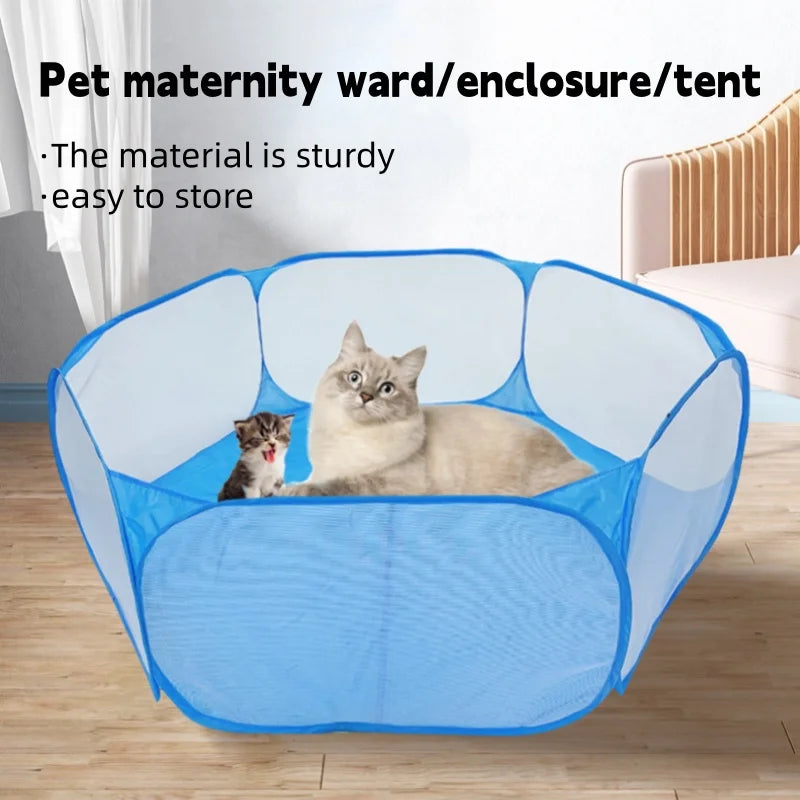 Parc pliable transparent pour animaux – Intérieur & extérieur