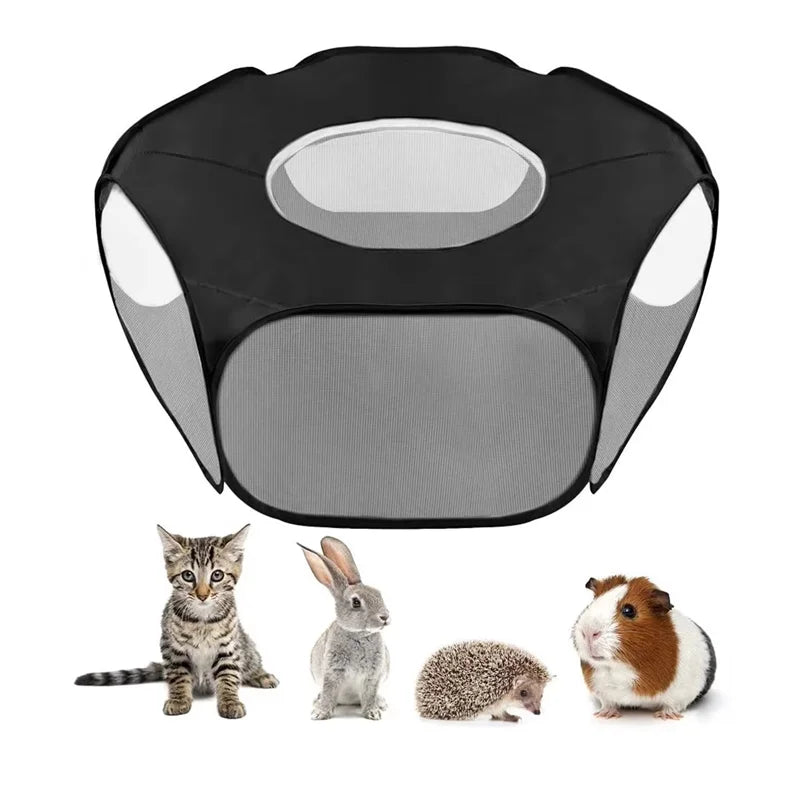 Parc Portable Pliable pour Animaux – Transparent, Imperméable, Intérieur & Extérieur