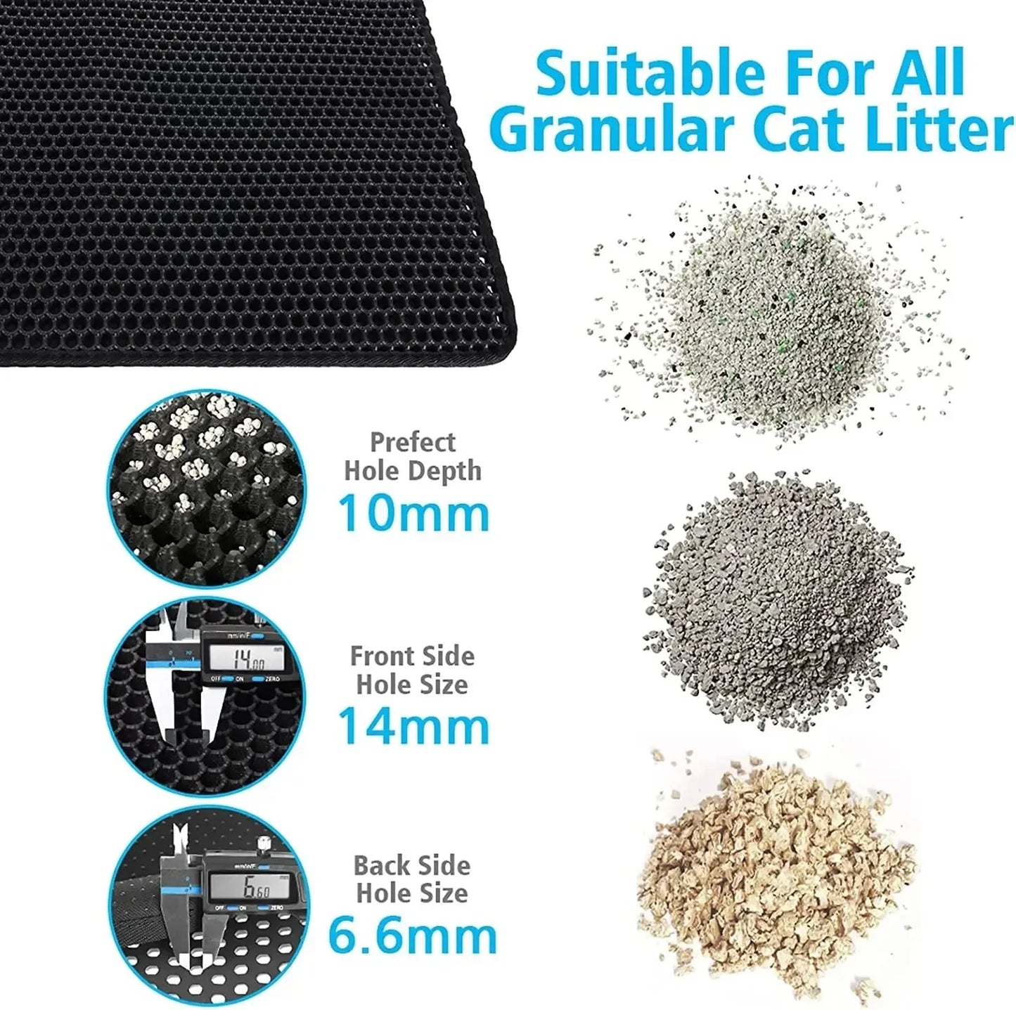 Tapis de Litière pour Chat – 2 Couches, Imperméable & Antidérapant