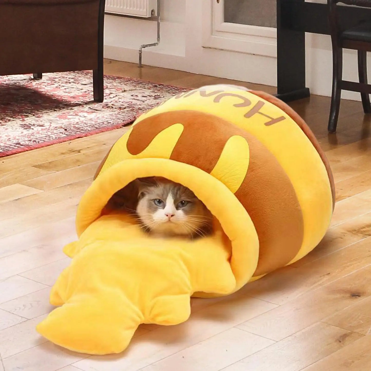 Kattenbed in de vorm van een huisje, mooi wasbaar en comfortabel kattenbed