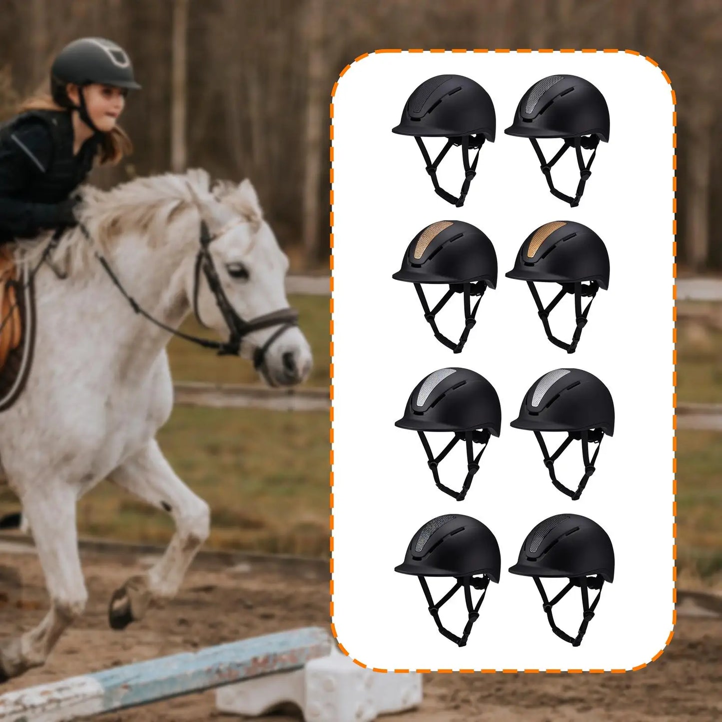 Casque équestre modulaire Tooyful – PC EPS, ventilé, tour de tête 53–57 cm