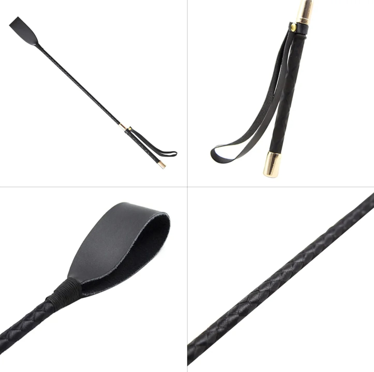 Rijzweep 45/54 cm van antislip PU-leer, draagbaar