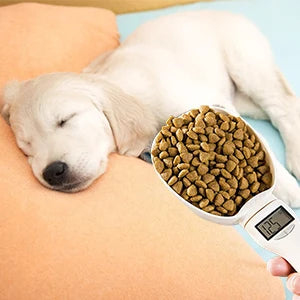 Cuillère à mesurer les aliments pour animaux de compagnie, tasse à mesurer électronique pour aliments pour chiens et chats, cuillère numérique, balance de cuisine avec affichage LED