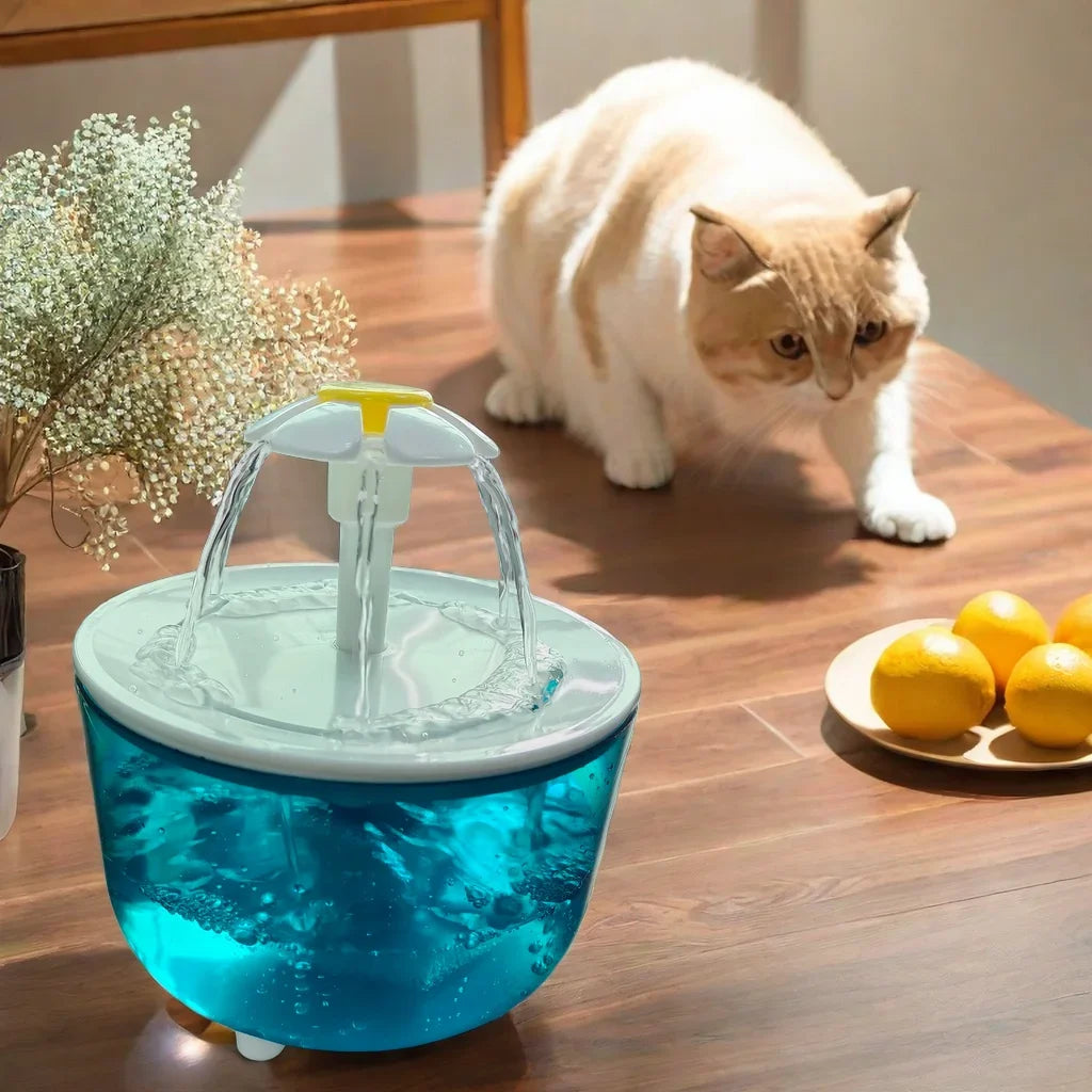 Waterfontein voor katten en kleine honden, 1,2 L circulerende waterdispenser, USB-aangedreven, stil, met filterschuim.