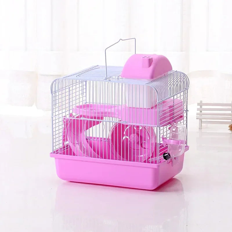 Cage Maison pour Hamster & Petits Rongeurs – Design Créatif Double Couche