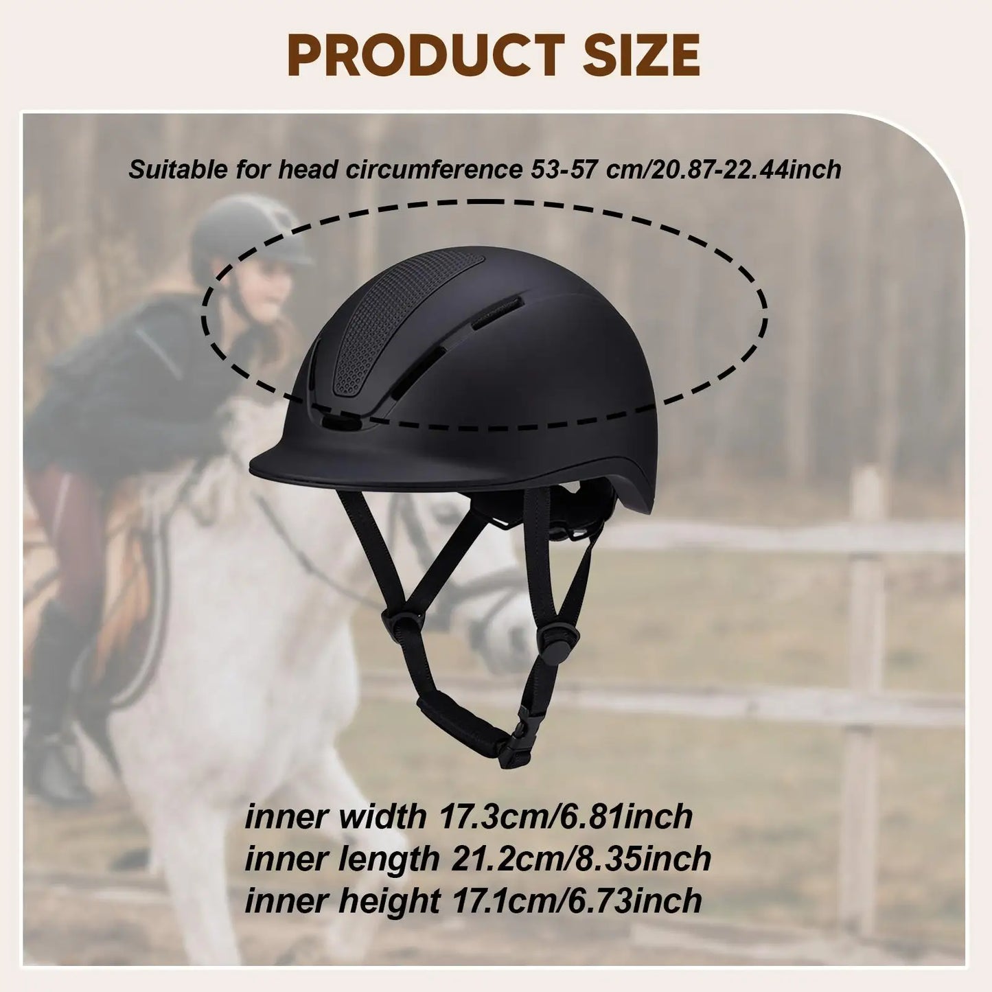 Casque équestre modulaire Tooyful – PC EPS, ventilé, tour de tête 53–57 cm