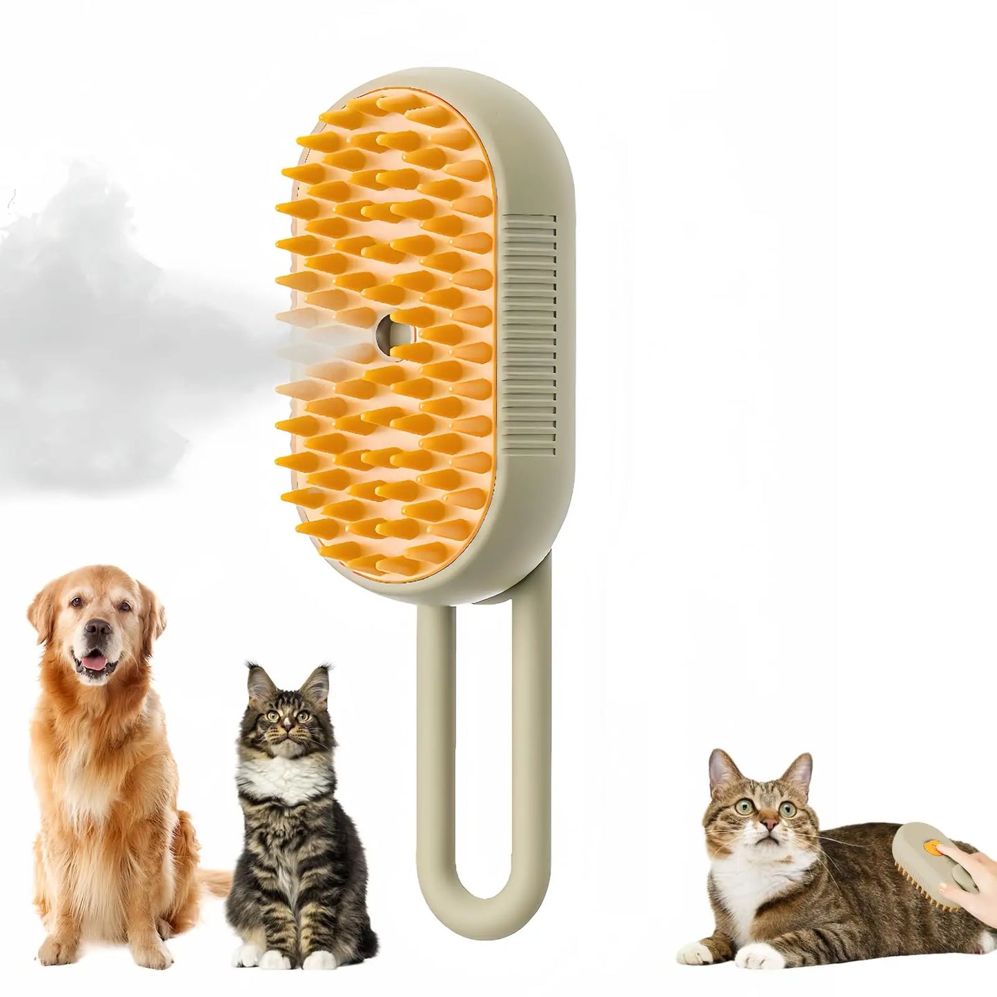 Brosse à Vapeur 3-en-1 pour Chat & Chien – Toilettage Électrique Rechargeable