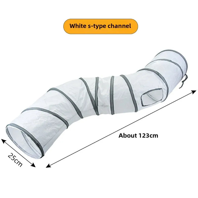 Tunnel de jeu pour chat – Passage interactif en tissu, plusieurs configurations (S / Y / T)
