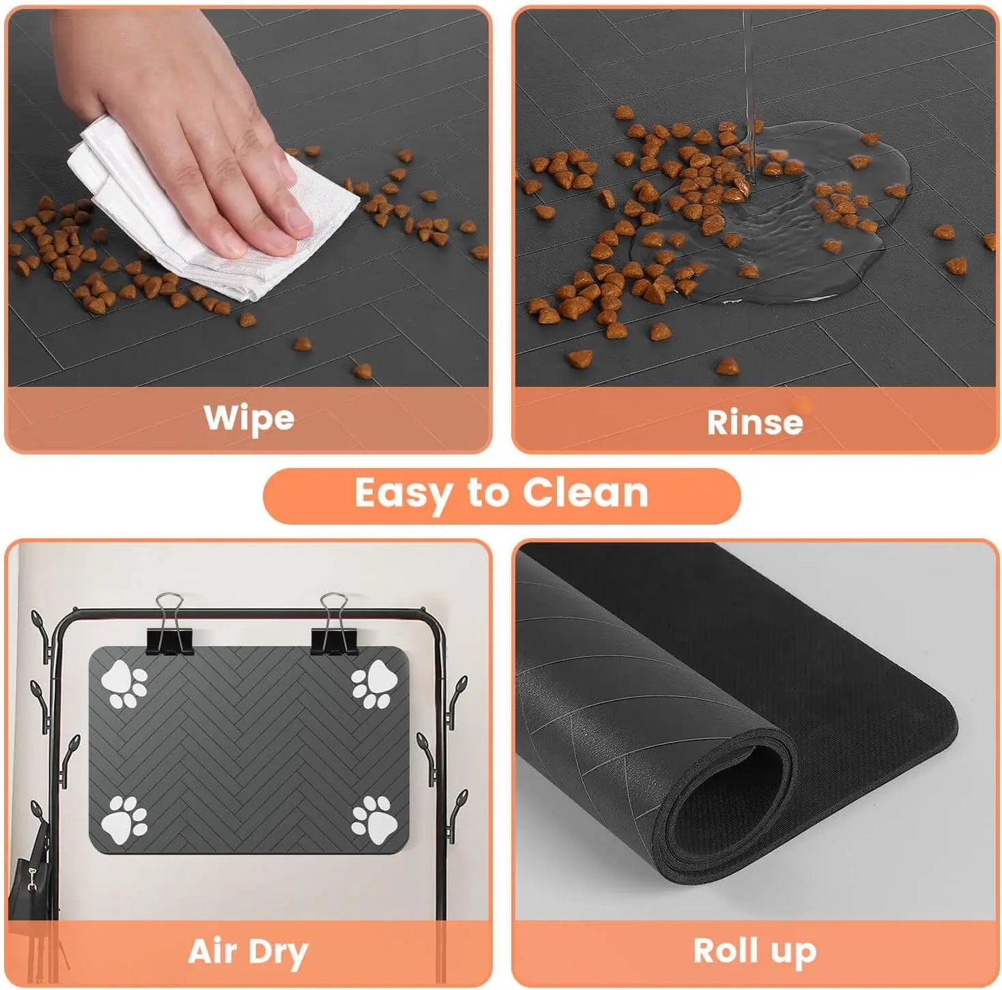 Tapis d’alimentation absorbant pour chien et chat