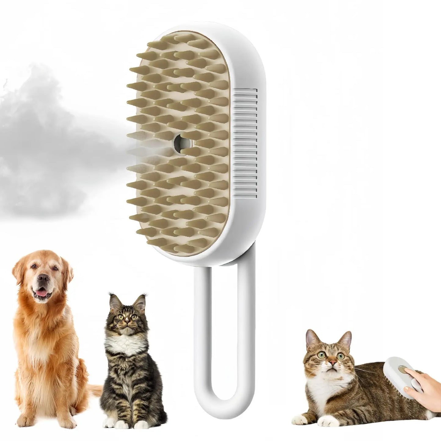 Brosse à Vapeur 3-en-1 pour Chat & Chien – Toilettage Électrique Rechargeable
