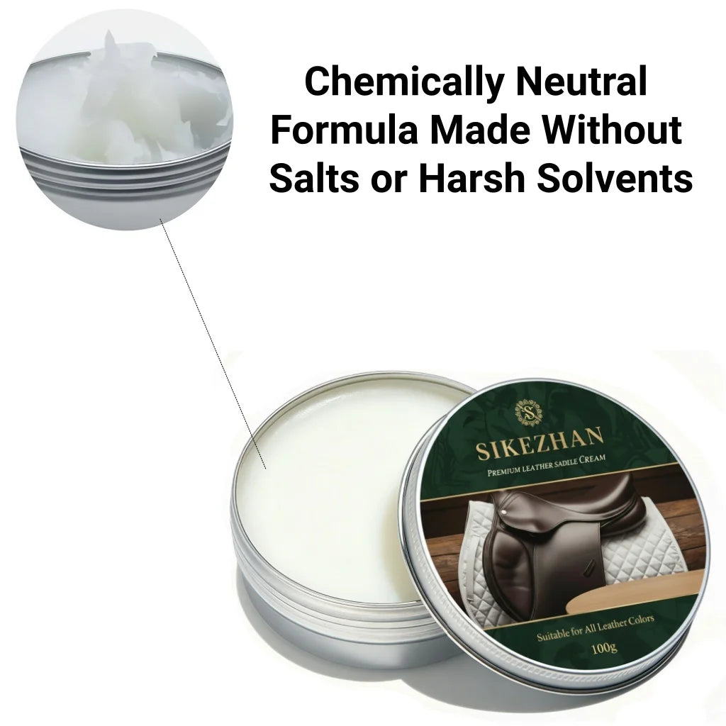 Crème d'Entretien pour Selle en Cuir – Cires Naturelles, Anti-Crevasses, 50 g / 100 g