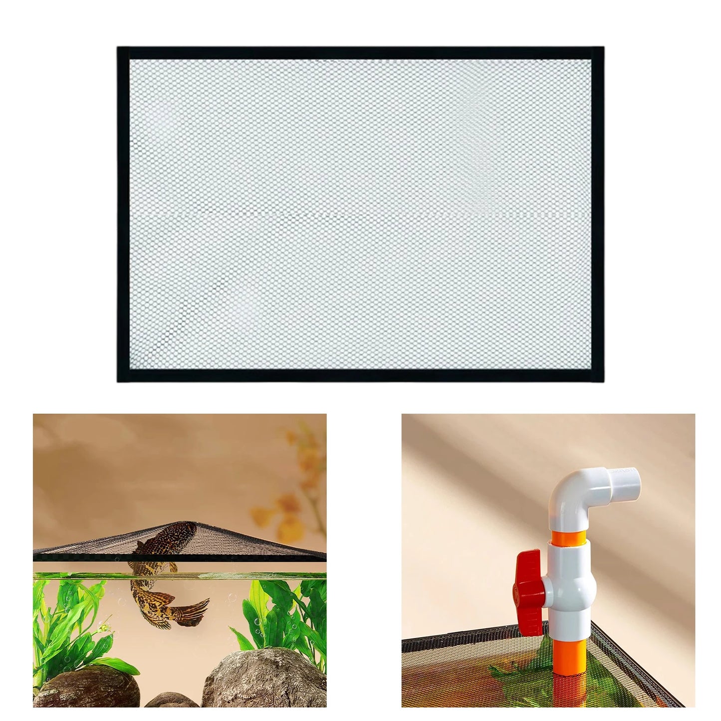 Couvercle Filet Anti-Saut Magnétique pour Aquarium – Polyester, Maille 5 mm, 4 Tailles