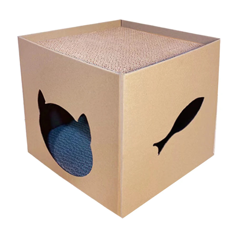 Maison Griffoir en Carton pour Chat & Lapin