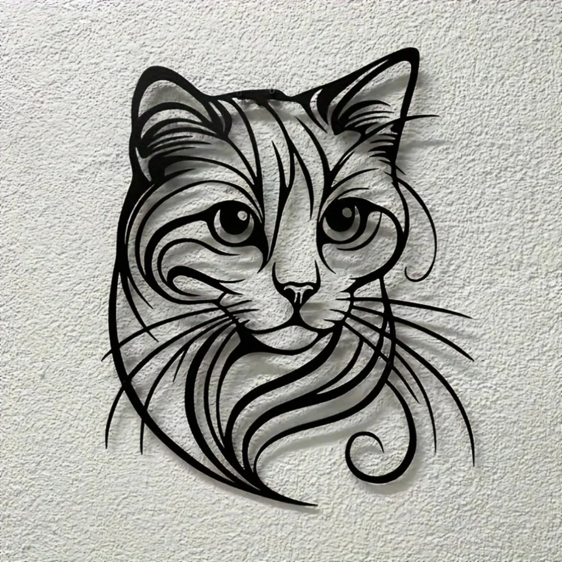 Plaque murale  de chat en métal