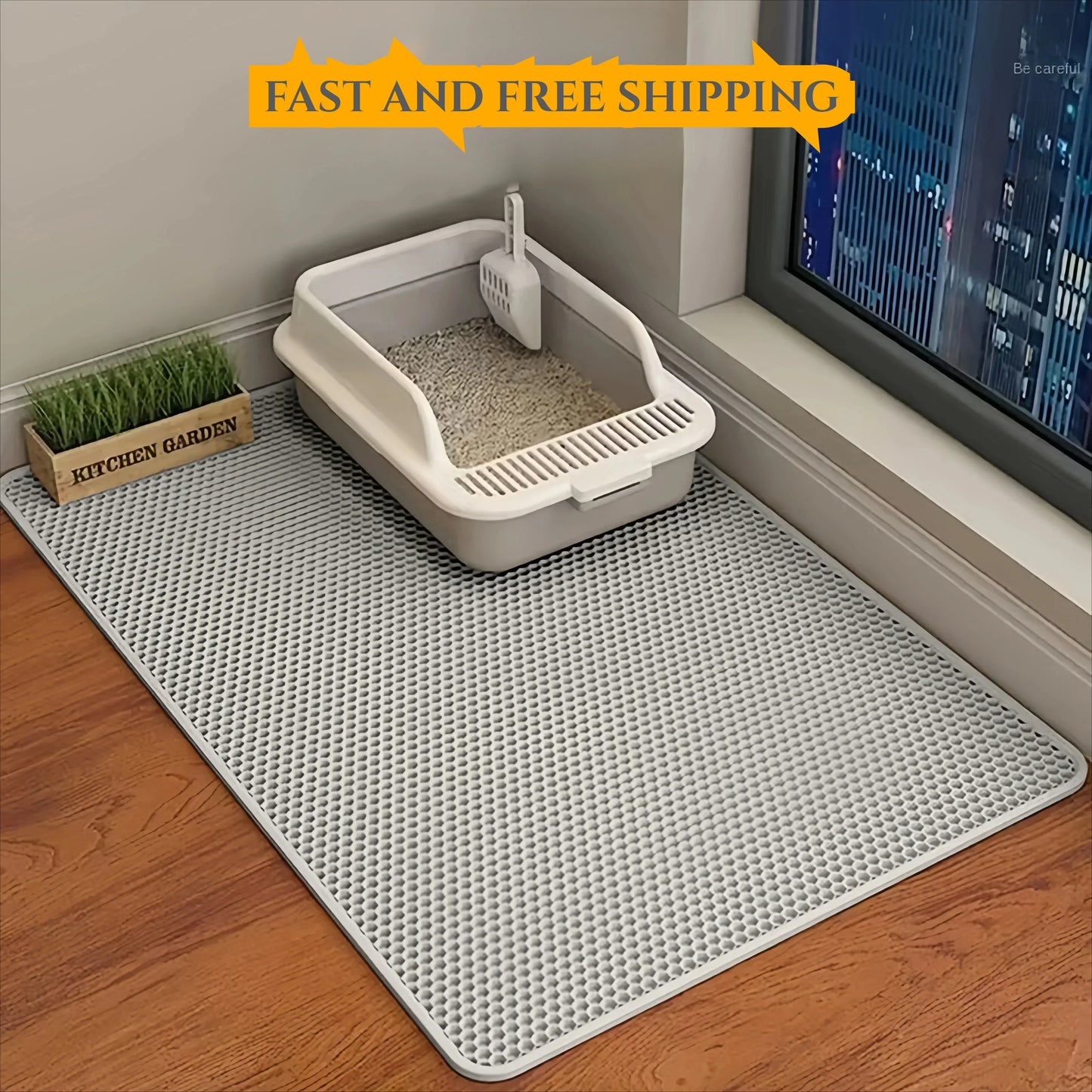 Tapis de Litière Double Couche pour Chat – Imperméable & Antidérapant