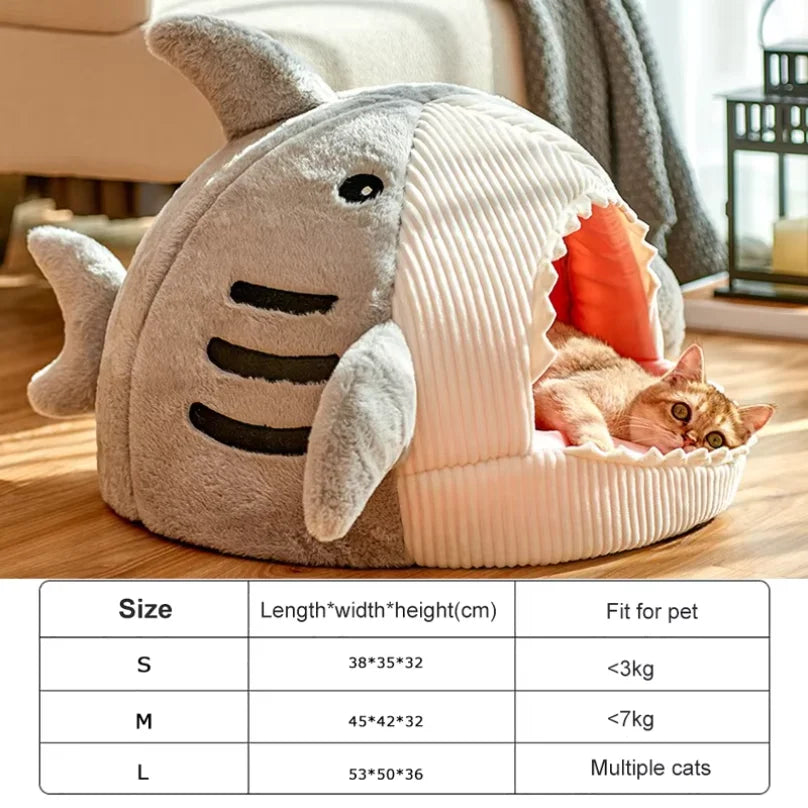 Maison-Lit Fermée en Coton pour Chat – Chaude & Antidérapante, S/M/L
