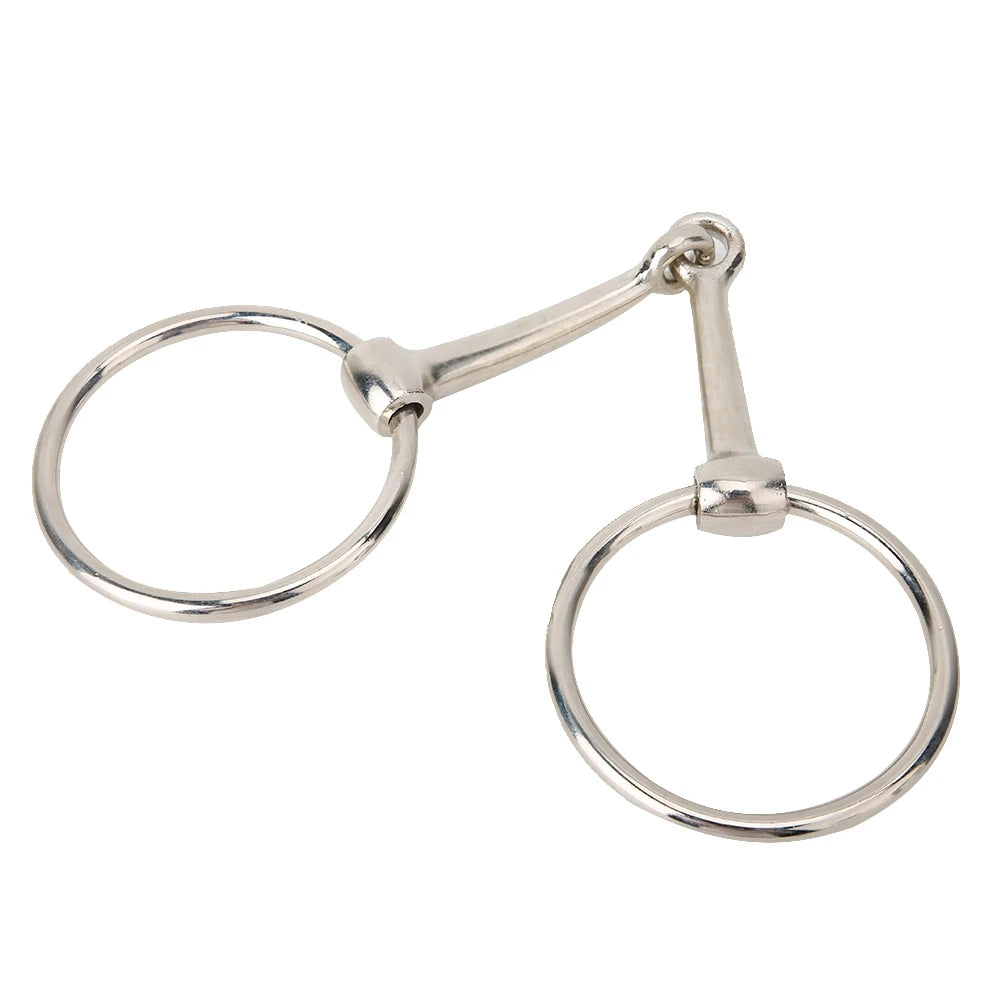 Mors snaffle à anneau en fer – Bouche articulée creuse pour cheval