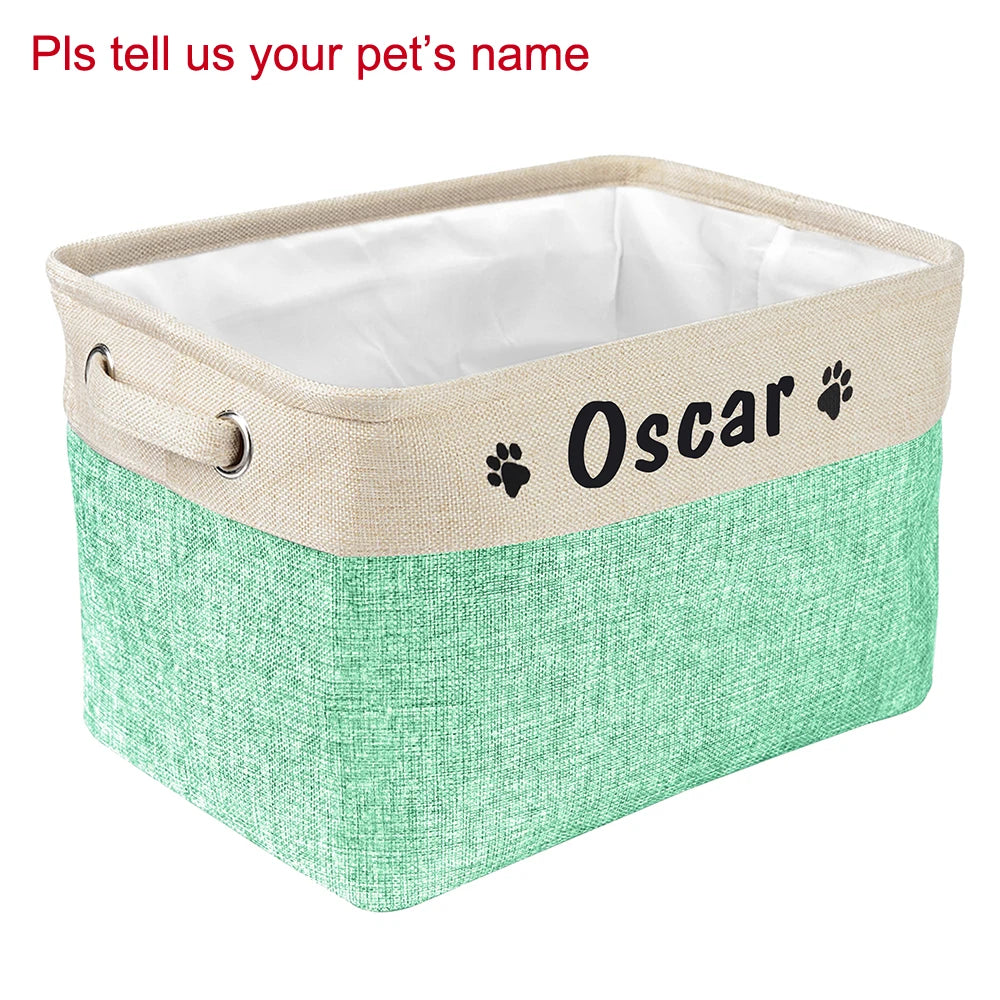 Panier de rangement personnalisé pour animaux – Nom imprimé gratuit