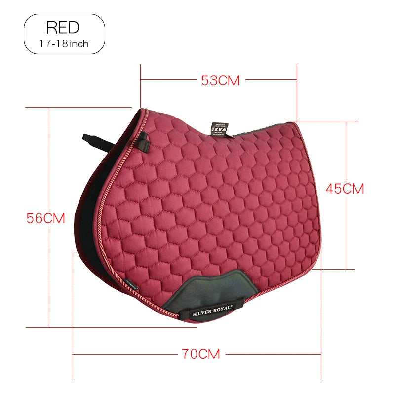 Tapis de Selle Anglais – Forme Anatomique, Respirant, 15–18 pouces, 6 Coloris