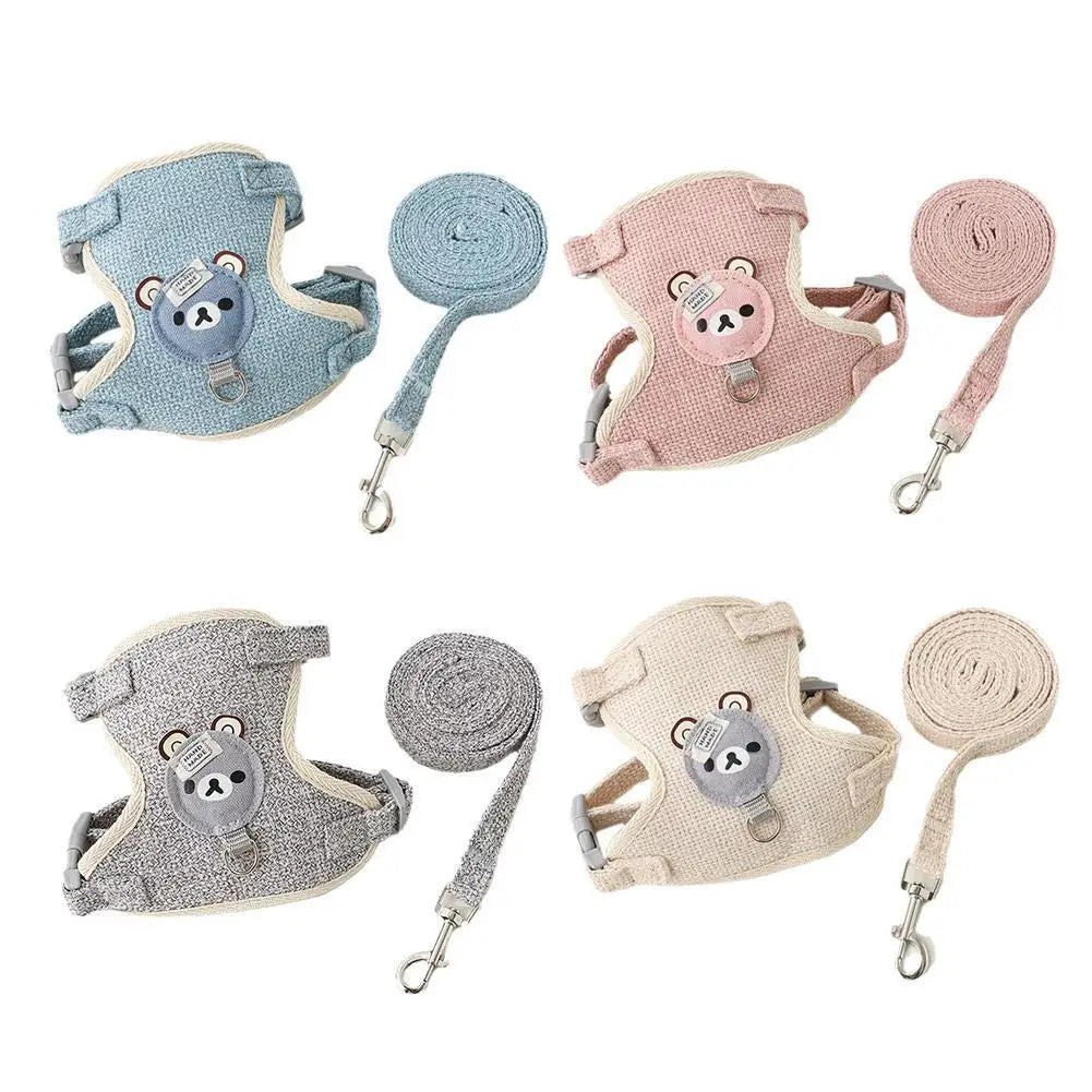 Joli petit gilet pour animaux de compagnie, sangle de poitrine, laisse pour chien, corde de Traction, marche, chien, chat, lapin, harnais, collier de caniche, accessoires pour chiens